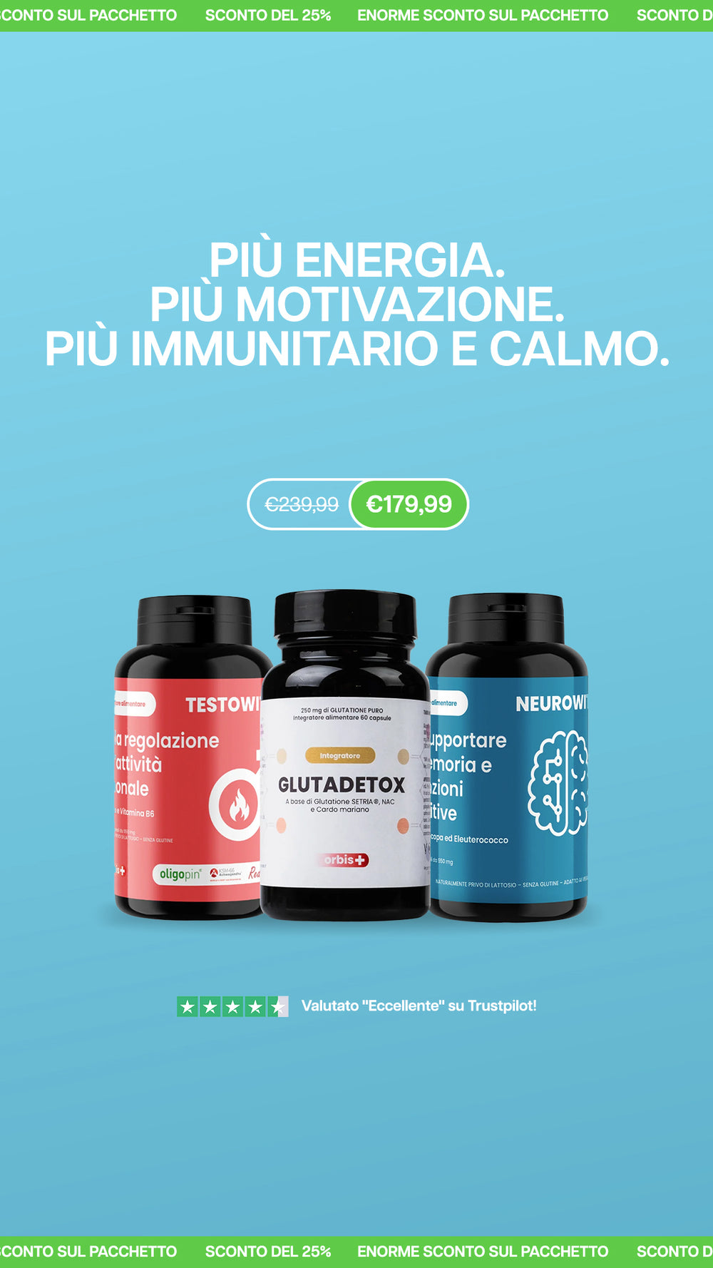 ⚡ ENERGIE UND MOTIVATION: 2x TESTOWIT + 2x NEUROWIT + 2x GLUTADETOX - ORBIS Lifestyle